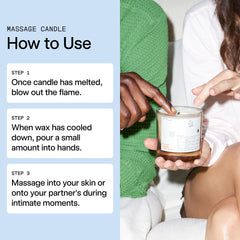 Step by step use of the DedCool Rocco Mint massage candle
