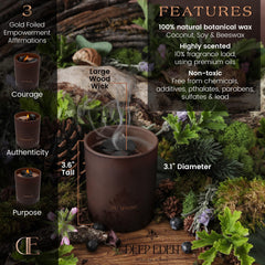 Deep Eden Affirmations on the vessel inspire mindful moments during use.