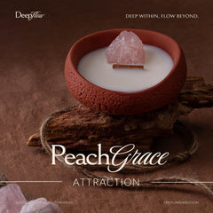 DEEP FLOW Peach Grace soft peach floral fragrance enhances cozy evenings.