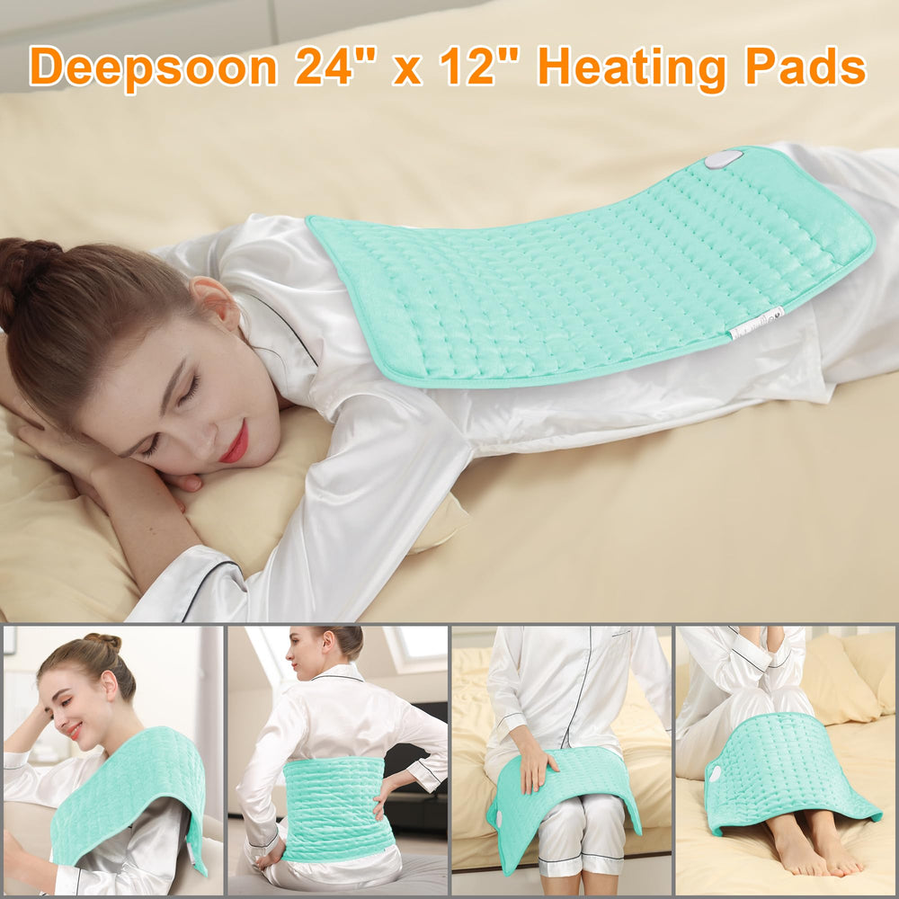 Deepsoon heating pad 20x24 in vibrant color options for roomy coverage.
