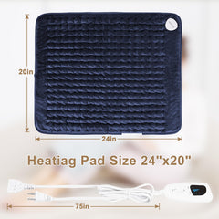 Deepsoon heating pad over the abdomen providing comforting warmth during downtime