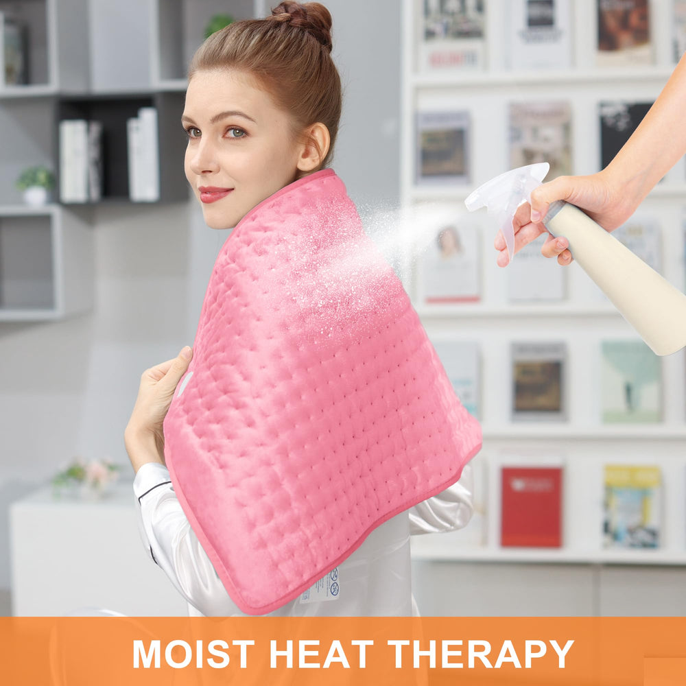 Deepsoon baby-pink heating pad adds cozy color to the space.