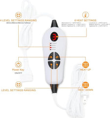 Deepsoon heating pad in use on back and neck areas.