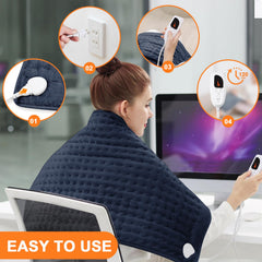 Deepsoon heating pad back use demonstrates flexible back-area coverage.