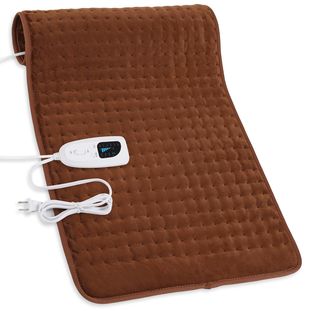 Deepsoon heating pad full view in brown for home comfort.