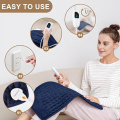 Deepsoon heating pad placed at the neck, easing tense muscles with gentle heat