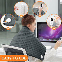 Deepsoon heating pad on a couch with a relaxed user for cozy, convenient warmth