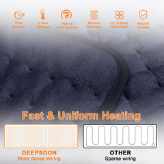Deepsoon heating pad soft flannel exterior provides skin-friendly warmth and cozy comfort.