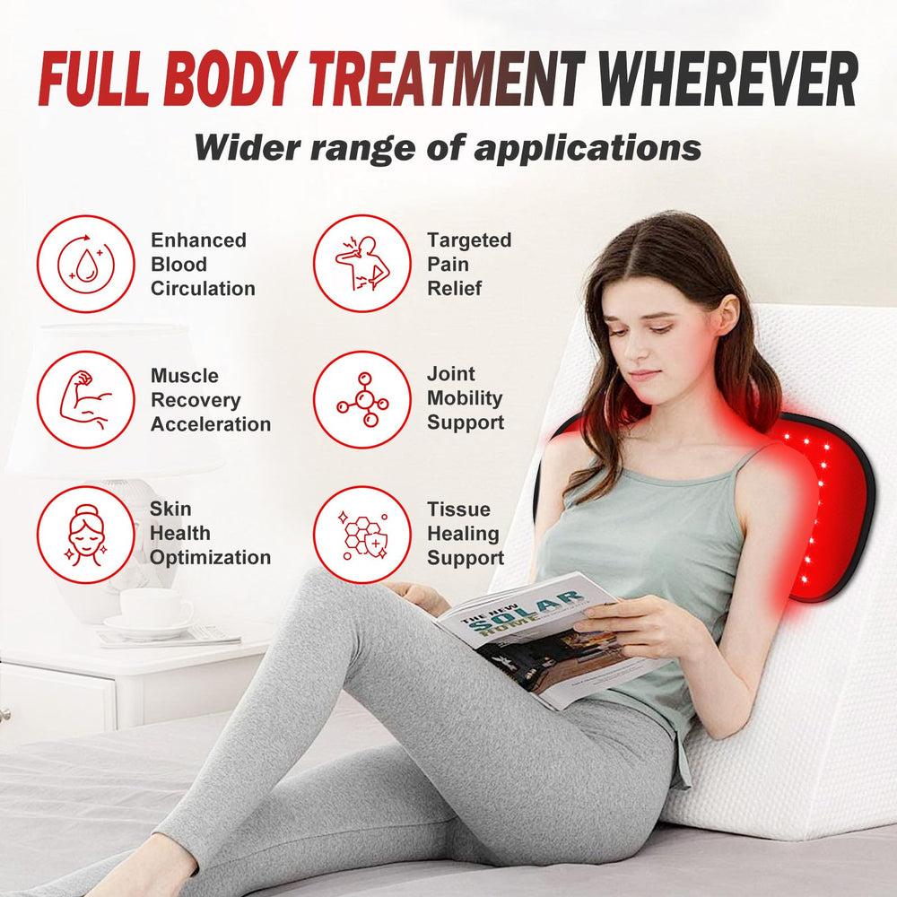 Deerbaba red light therapy mat at the waist offering comfortable session coverage.