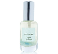 DefineMe Kahana aquamarine bottle with crystal-inspired design evokes calm coastal freshness