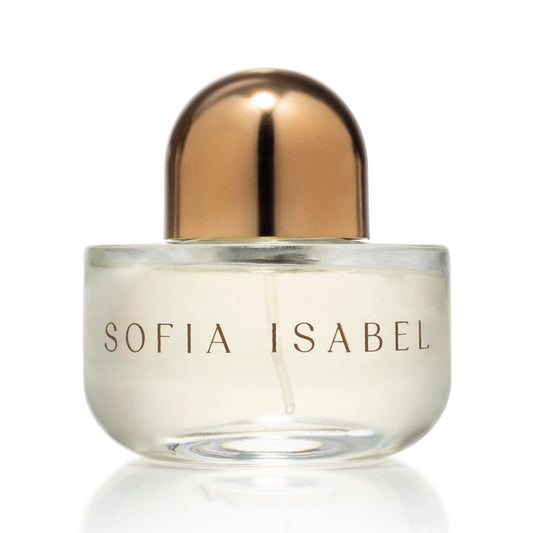 DefineMe Sofia Isabel perfume bottle front view, showcasing gourmand citrus allure.