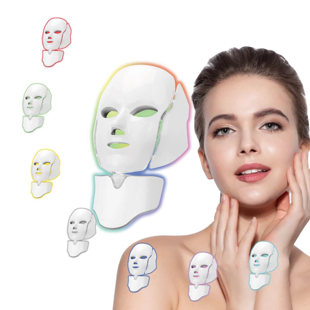 Deloo LED mask front view with seven colors for home skincare sessions.