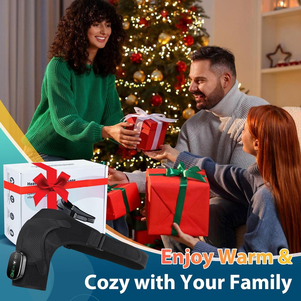 DeMoce adjustable-fit shoulder wrap secures snug comfort.