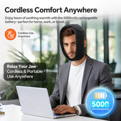 DeMoce cordless TMJ heating pad ear openings reduce pressure during wear