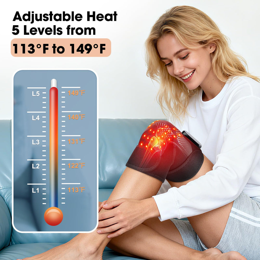 DeMoce four-motor massage provides balanced knee vibration.