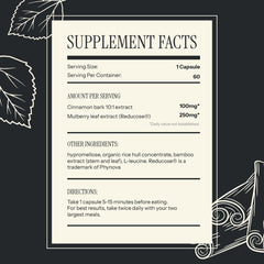 Dept. Of Reducose label view noting vegan, gluten-free and non-GMO attributes