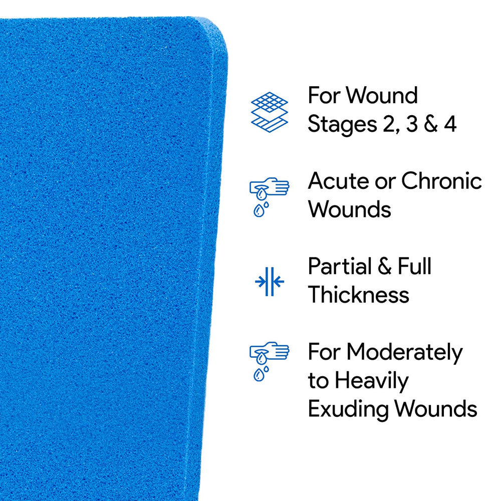 DermaBlue+ foam dressing sterile packaging promotes safe, clean applications