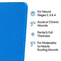 DermaBlue+ foam dressing sterile packaging promotes safe, clean applications