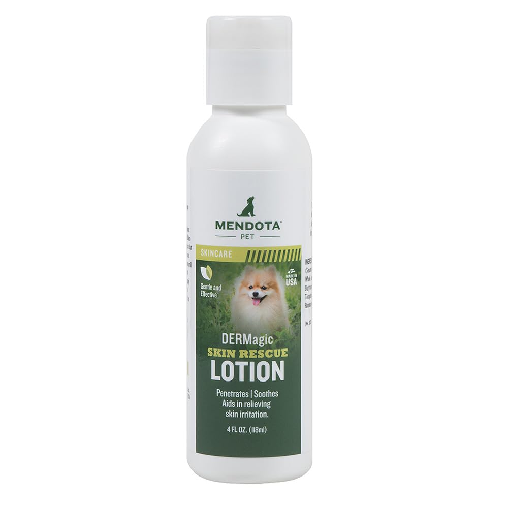 DERMagic Skin Rescue Lotion bottle offering soothing relief for irritated pet skin.