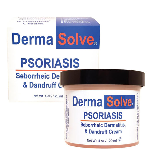 Dermasolve psoriasis cream bottle front view for soothing relief.