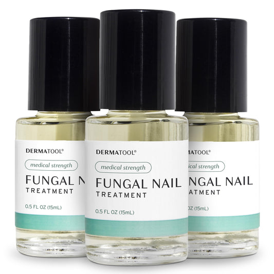 DERMATOOL Toenail Fungus Treatment bottle pour for easy, mess-free application.