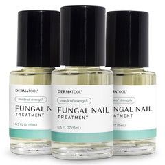 DERMATOOL brush applicator reaches under the nail for targeted delivery.