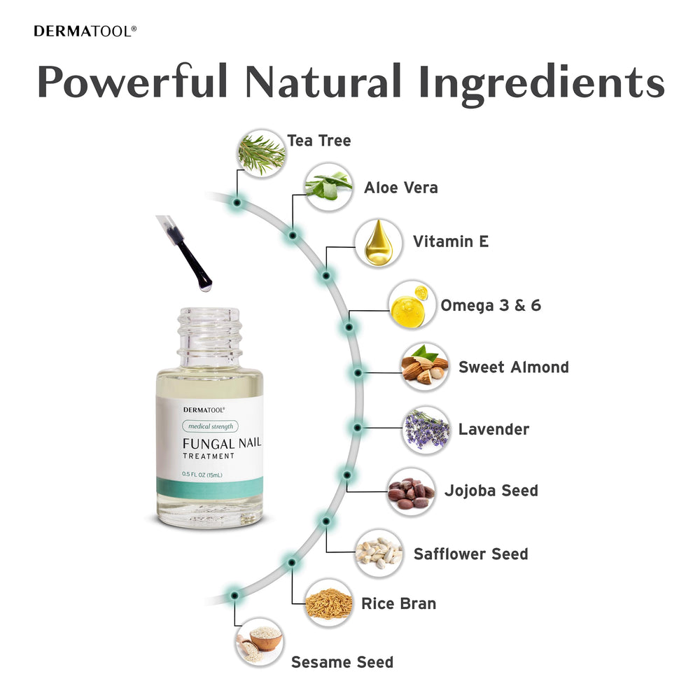 DERMATOOL tea tree and omega blend supports natural nail care