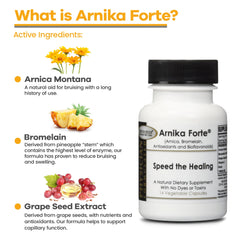 DermAvance Arnika Forte label detail highlighting ingredients for bruise support.