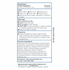 Dermeleve non-greasy application demonstrates quick absorption.