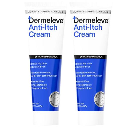Dermeleve steroid-free anti-itch cream tube for quick relief.