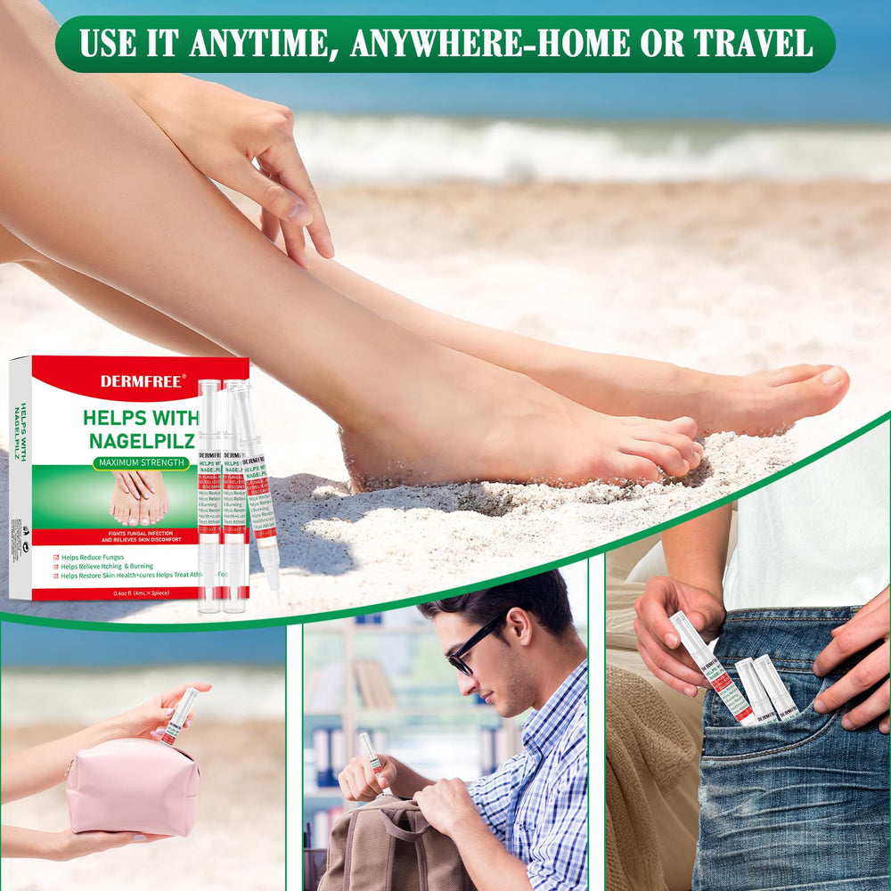 DERMFREE Toe Nail Fungus Renewal Pen after-use shot suggests improved nail appearance.