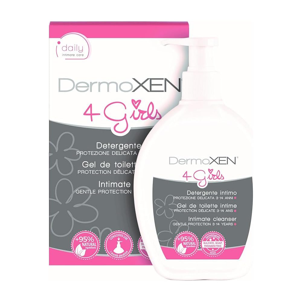 DERMOXEN 4GIRLS bottle showing gentle daily hygiene for kids