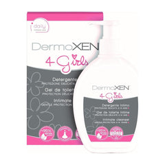 DERMOXEN 4GIRLS bottle showing gentle daily hygiene for kids