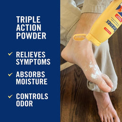 Desenex antifungal powder packaging emphasizes compact design for on-the-go use.