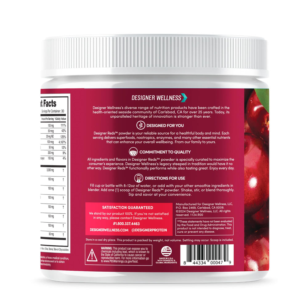 Designer Reds morning routine mix in glass for everyday energy