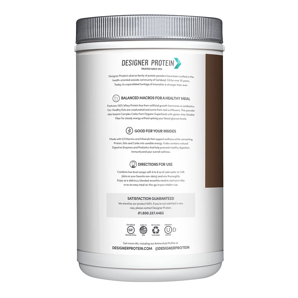 Designer Wellness designer whey milk chocolate serving showcases indulgent flavor with protein support