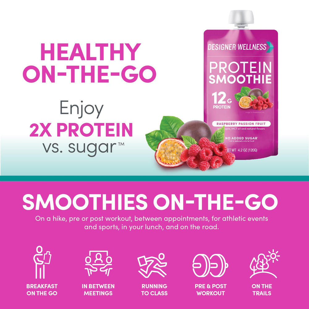 Designer Wellness gluten-free non-GMO stamp reinforces clean ingredients.