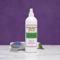 Detangled hair with light spritz for easier brushing after school.