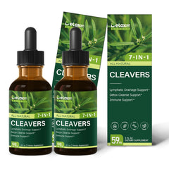 DetoxenNATURE Cleavers bottle pour for quick on-the-go lymphatic support.