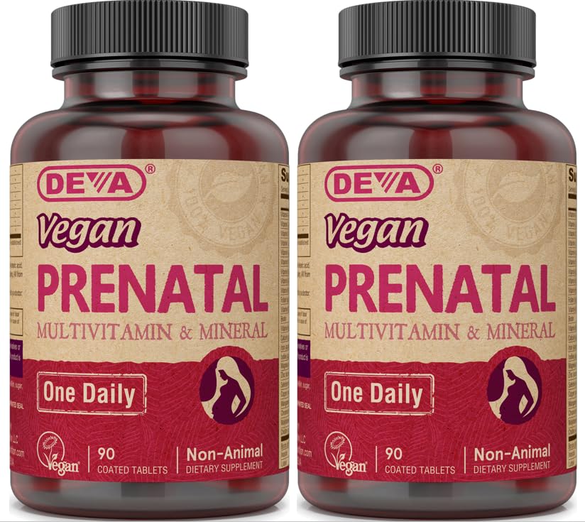 DEVA Prenatal vitamins bottle front view with vegan daily support