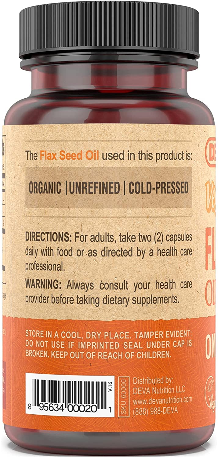 Deva Vegan Flaxseed Oil pouring shot for meal versatility