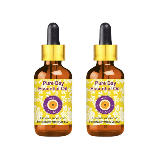 deve herbes Bay Essential Oil amber bottle close-up highlights purity and potency