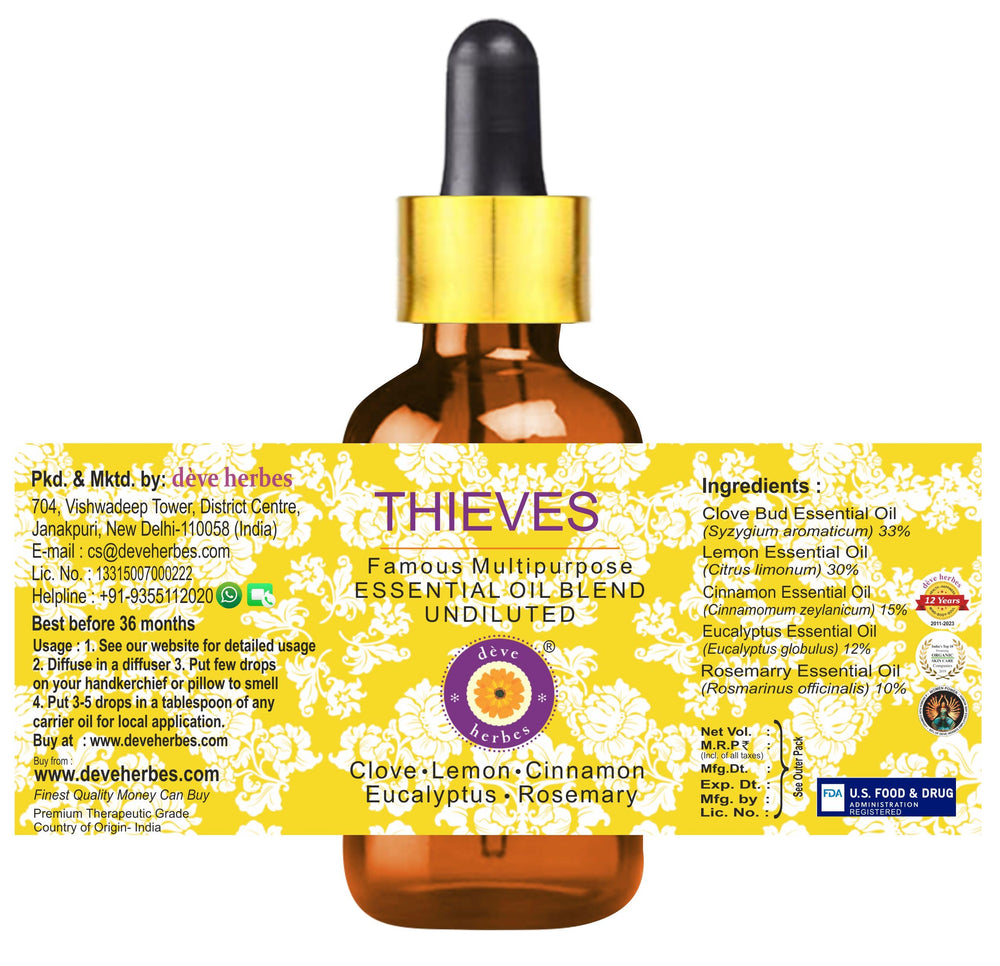 Deve Herbes Thieves amber glass bottle ensures safe storage of the undiluted blend