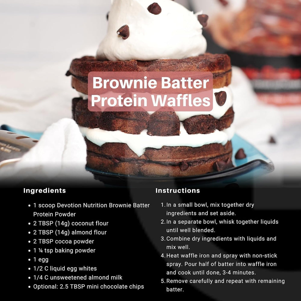 Devotion Nutrition protein shake ready in glass showing quick mixability
