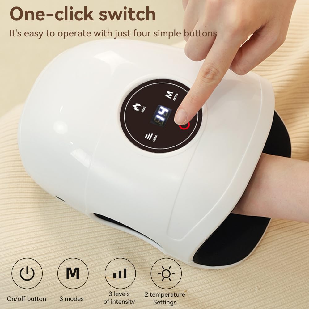 Dexmary hand massager showing palm rollers for targeted massage