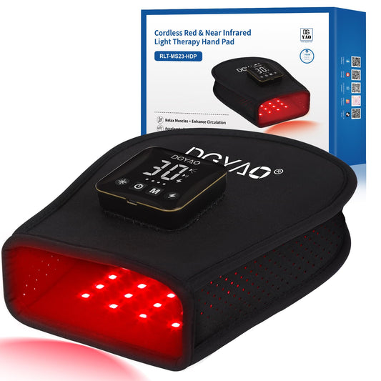 DGQY cordless red light glove on hand supports home therapy sessions.