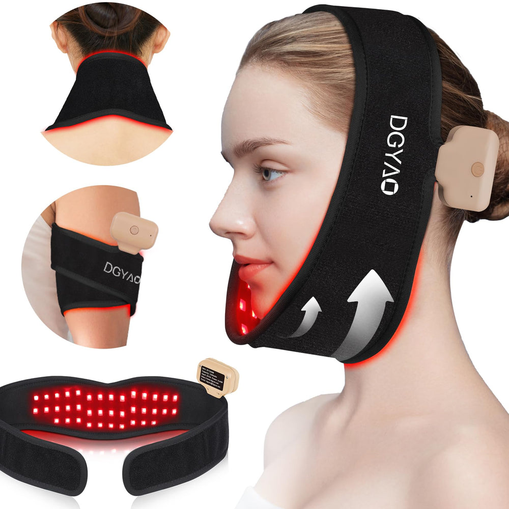 DGXINJUN red light therapy neck belt in action supporting neck comfort andSkin vitality