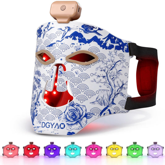 DGYAO cordless red-light mask front view for at-home therapy