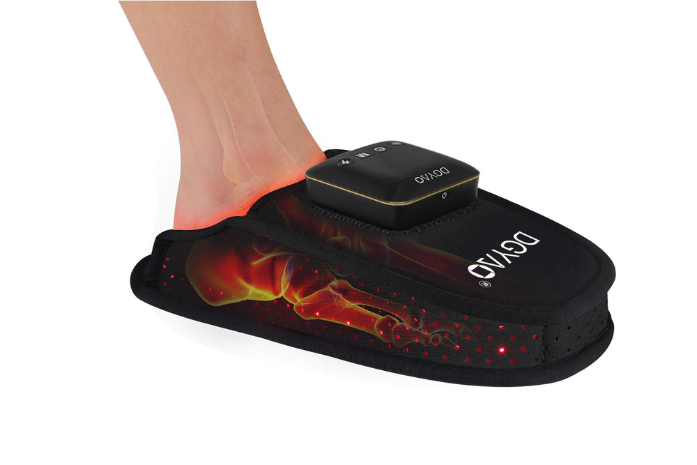 D MAX foot slipper worn during daily routines for convenient at-home therapy