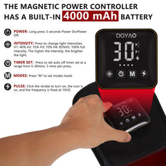DGYAO D MAX control panel showing five intensity levels and temperature range.